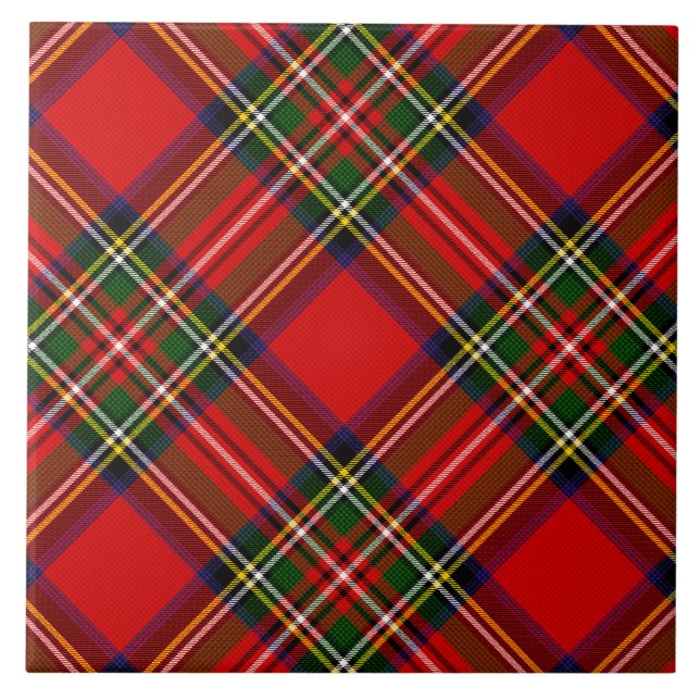 Royal Stewart Clan Tartan Plaid Tile (Front)