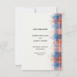 Royal Stewart Highland Cow Coastal Wedding Save The Date