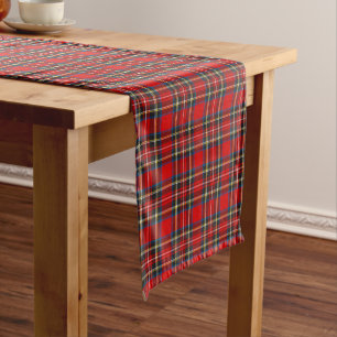Royal Stewart Modern Tartan Plaid Medium Table Runner