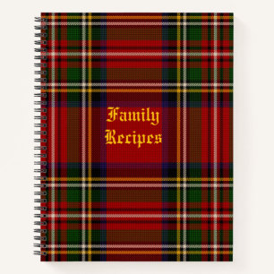 Royal Stewart Personalised Recipe Notebook