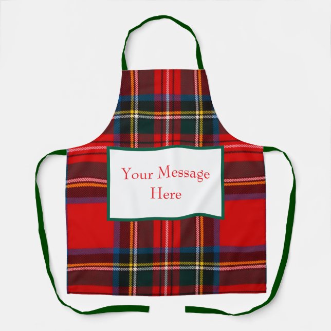 Royal Stewart Plaid CUSTOMIZE Unisex Apron (Front)