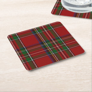 Royal Stewart Plaid Paper Coasters