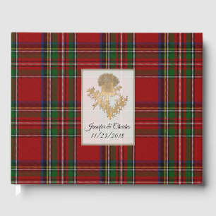 Royal Stewart Plaid Thistle Wedding Guest Book