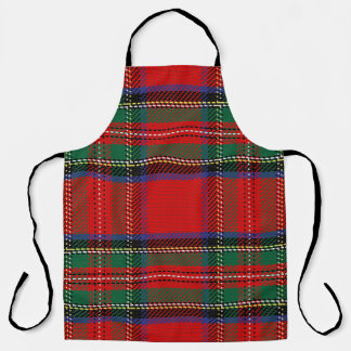 Royal Stewart red and green Scots tartan pattern  Apron