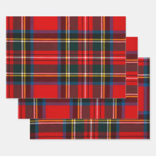 Royal Stewart Red Plaid Wrapping Paper Sheet