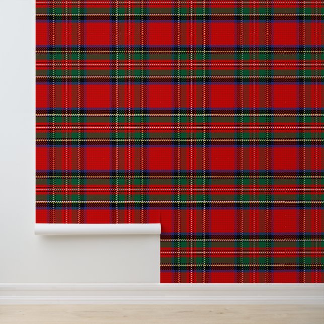 Royal Stewart Scottish Plaid Stick and Peel  Wallpaper (Application)