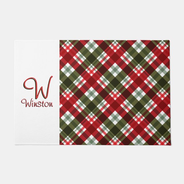 Royal Stewart Tartan Plaid Doormat (Front)