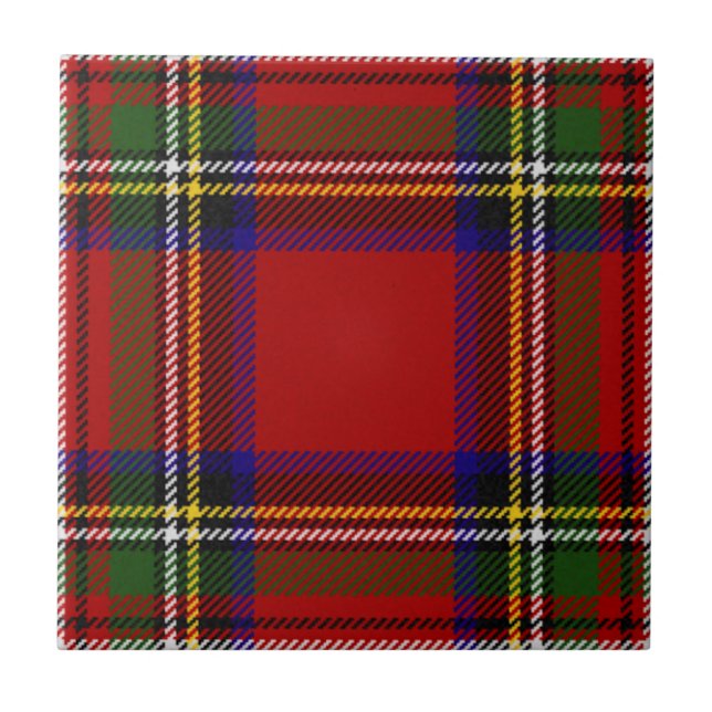 Royal Stewart Tartan Plaid Pattern Tile (Front)