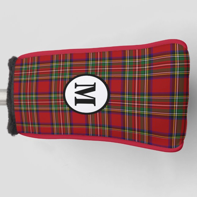 Royal Stewart Tartan Plaid Scottish Clan Monogram Golf Head Cover (Front)