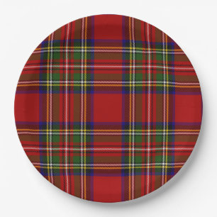 Royal Stewart Tartan Plaid Scottish Symmetry Paper Plate