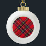 Royal Stewart tartan red black plaid Ceramic Ball Christmas Ornament<br><div class="desc">Royal Stewart clan tartan red black plaid</div>