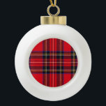 Royal Stewart tartan red black plaid Ceramic Ball Christmas Ornament<br><div class="desc">Royal Stewart clan tartan red black plaid</div>