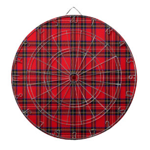Royal Stewart tartan red black plaid Dartboard