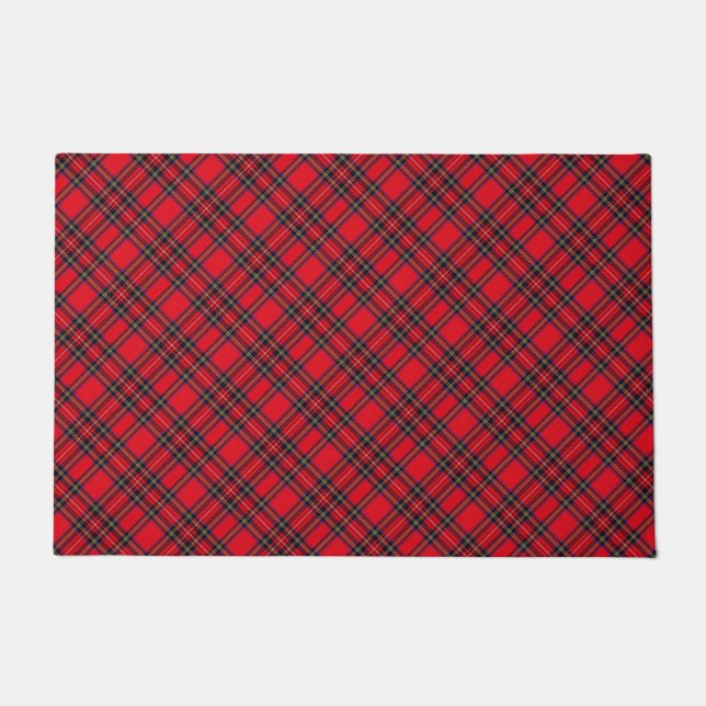 Royal Stewart tartan red black plaid Doormat (Front)