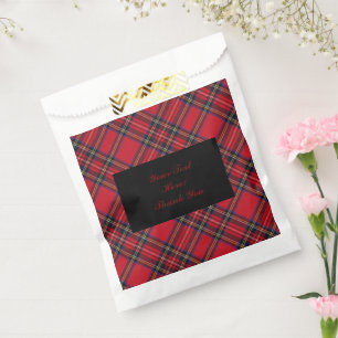 Royal Stewart tartan red black plaid Favour Bags