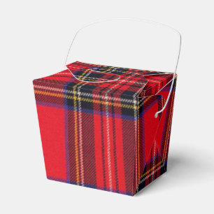 Royal Stewart tartan red black plaid Favour Box