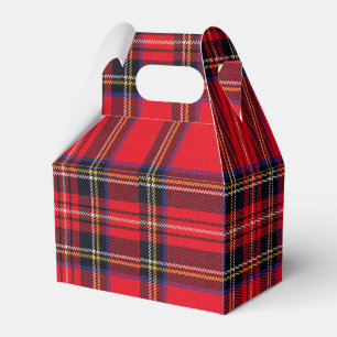 Royal Stewart tartan red black plaid Favour Box