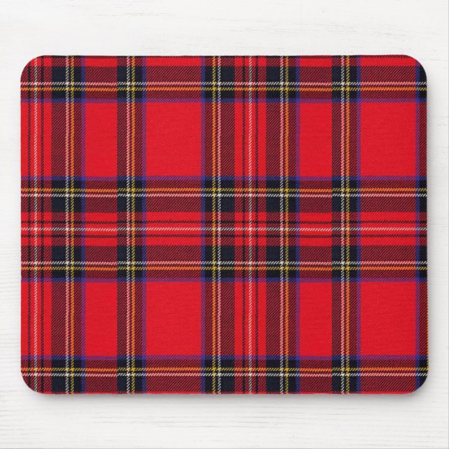 Royal Stewart tartan red black plaid Mouse Pad (Front)