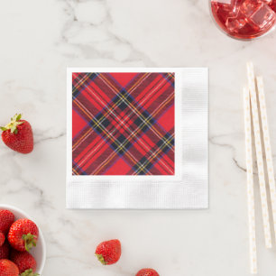 Royal Stewart tartan red black plaid Napkin
