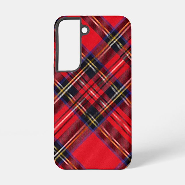 Royal Stewart tartan red black plaid Samsung Galaxy S22 Case (Back)