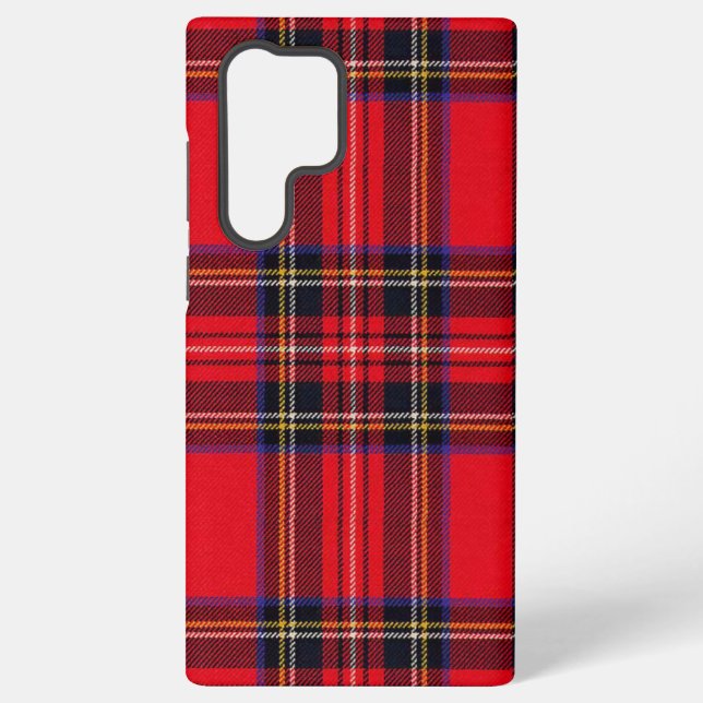 Royal Stewart tartan red black plaid Samsung Galaxy S22 Ultra Case (Back)