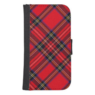 Royal Stewart tartan red black plaid Samsung S4 Wallet Case