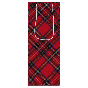 Royal Stewart tartan red black plaid Wine Gift Bag