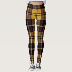 Royal Stewart tartan red black Yellow plaid Leggings