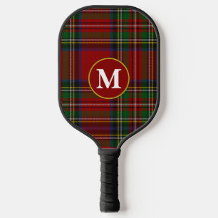 Royal Stewart Tartan Royal Stuart Plaid Monogram Pickleball Paddle