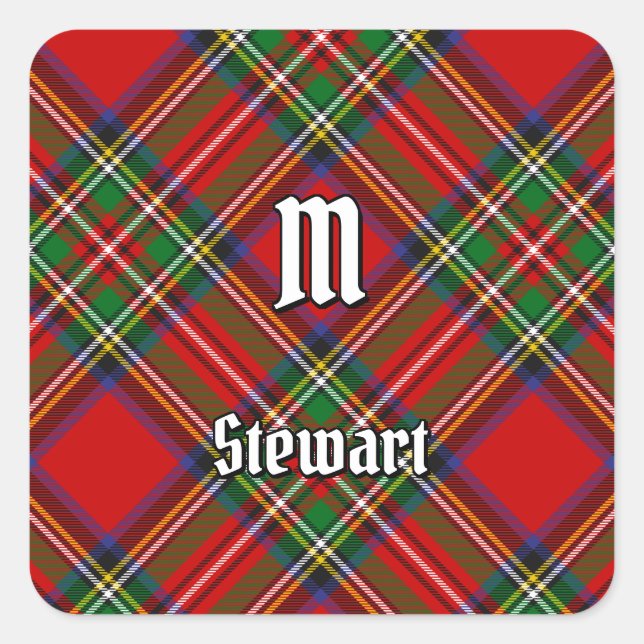 Royal Stewart Tartan Square Sticker (Front)