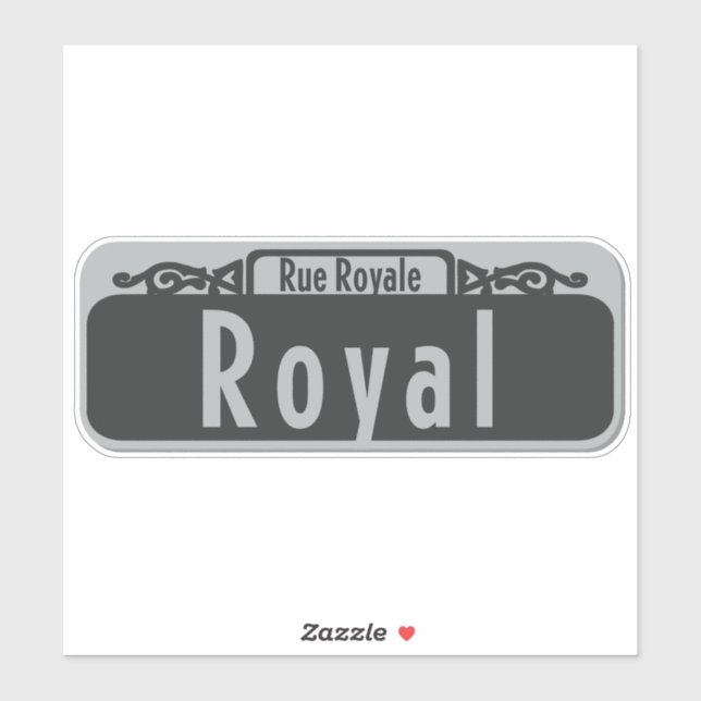 Royal Street (Rue Royale) Sign Sticker (Sheet)