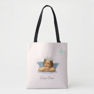 Royal Stylish Raphael Cherub on Ivory Tote Bag