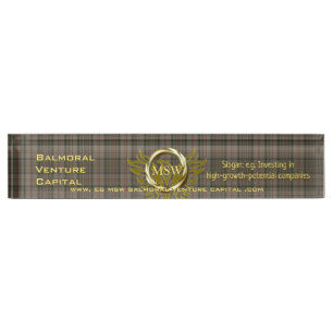Royal Tartan, Gold Ring, Venture Capitalist Nameplate