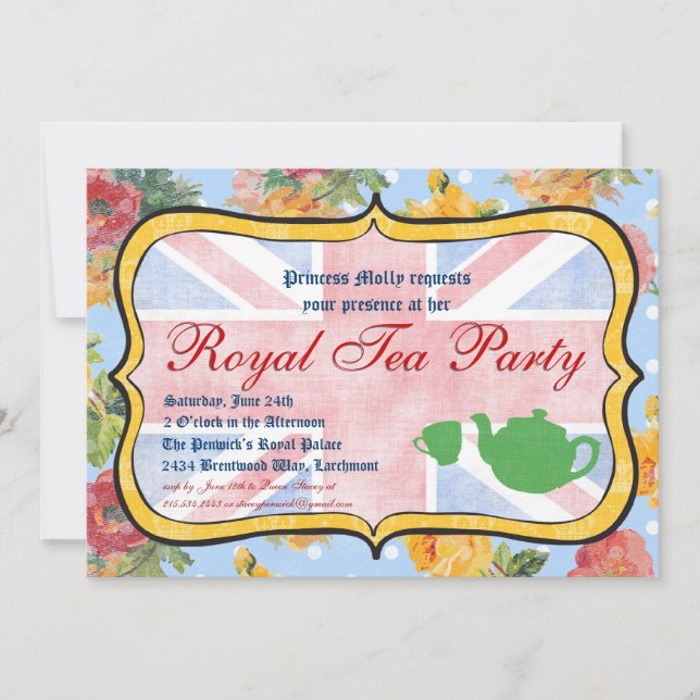 Royal Tea Party Party Invitation (Front)
