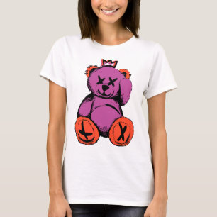 Royal Teddy Bear in Purple & Orange T-Shirt