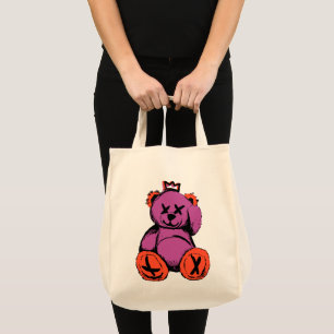 Royal Teddy Bear in Purple & Orange Tote Bag