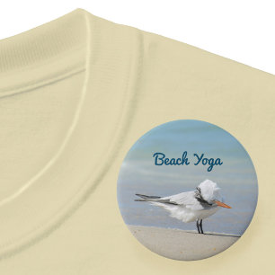 Royal Tern doing Beach Yoga 7.5 Cm Round Badge