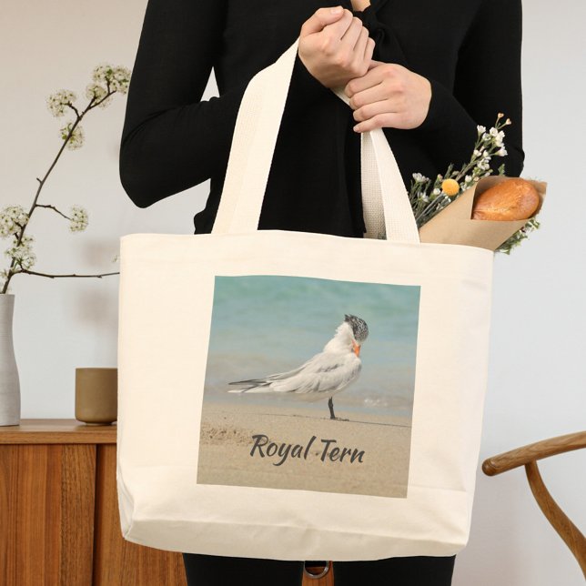 Royal Tern Fun Beach Large Tote Bag (Creator Uploaded)