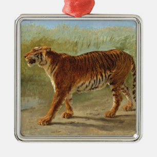 Royal Tiger Marching (by Rosa Bonheur) Metal Tree Decoration