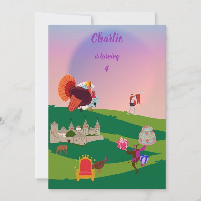 Royal Turkey celebration in kingdom birthday Invitation (Front)