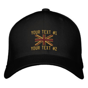 Royal Union Jack Flag England Swag Embroidery Embroidered Hat