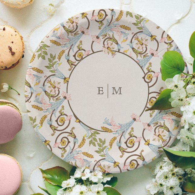 Royal Victorian Elegant Floral Wedding Paper Plate (Creator Uploaded)