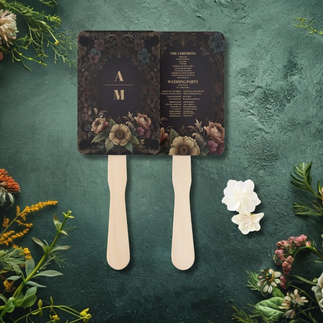 Royal Victorian Gothic Floral Wedding Hand Fan (Creator Uploaded)