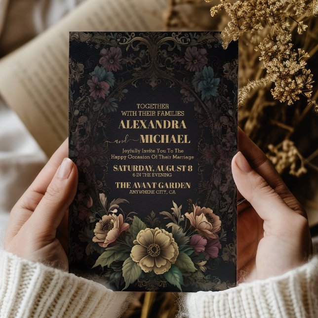 Royal Victorian Gothic Floral Wedding Invitation (Creator Uploaded)