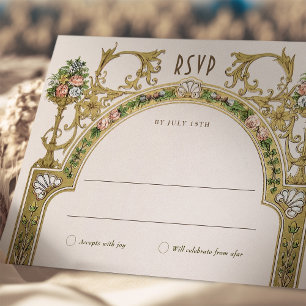 Royal Victorian Wedding RSVP Vintage Florals Invitation