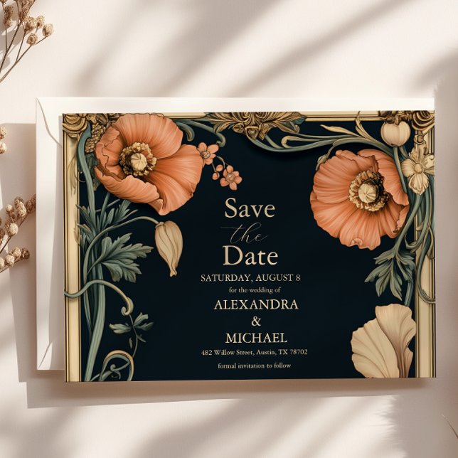 Royal Victorian Wedding Whimsical Floral Wedding Save The Date (Creator Uploaded)