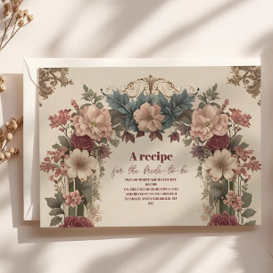 Royal Victorian Whimsical Floral Bridal Shower Enclosure Card