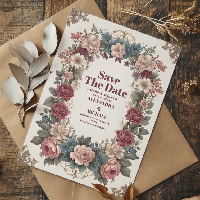 Royal Victorian Whimsical Floral Wedding  Save The Date (Creator Uploaded)
