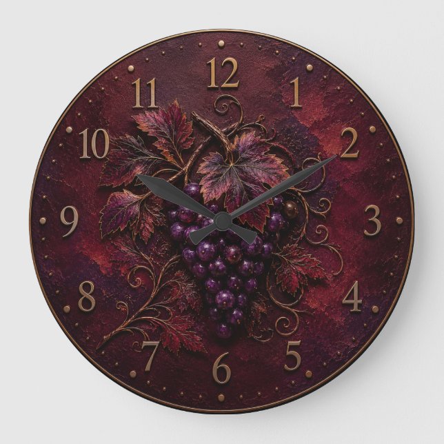 Royal Vineyard Elegance Large Clock (Front)