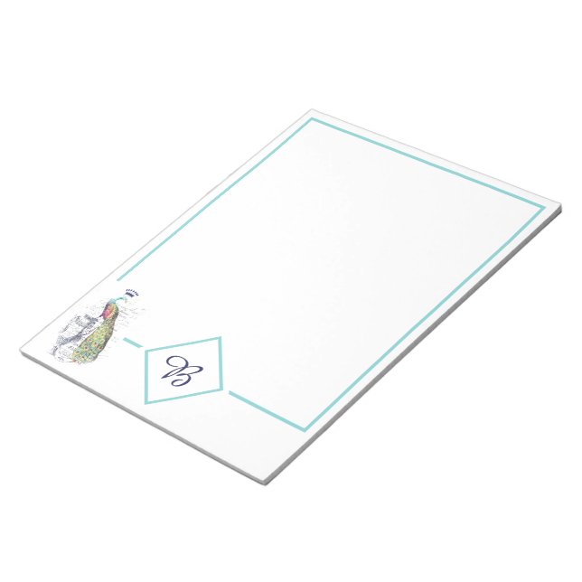 royal vintage peacock notepad (Angled)